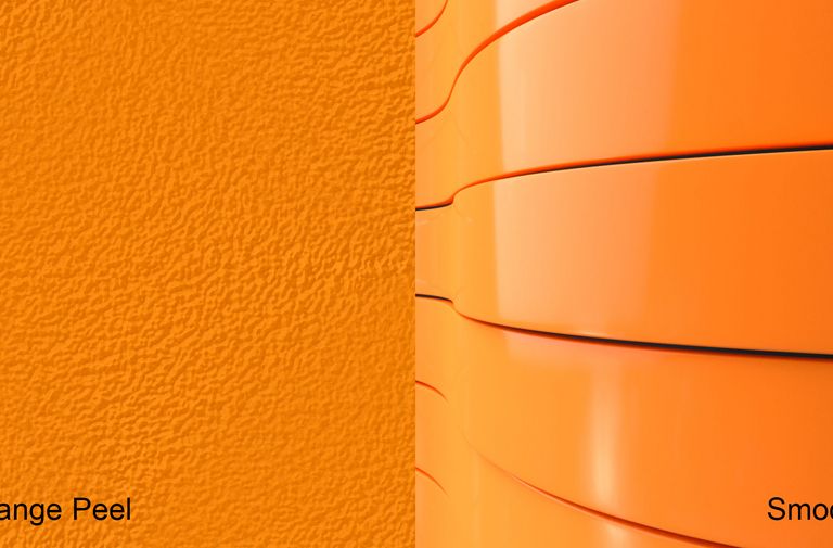 orange peel surface compared to smooth surface