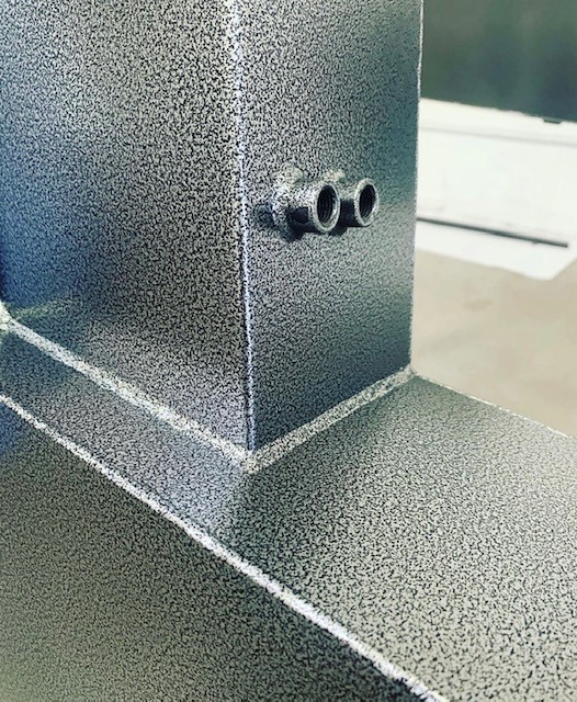 Hammertone texture powder coating architectural joint