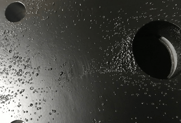 Snapshot of powder coating outgassing